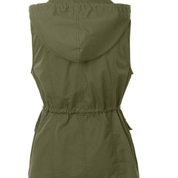 Le3no Drawstring Waist Hoodie Vest - Picture 2 of 5